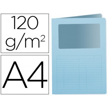 Classificador A4 Sem Ferragem 120grs Com Janela Cartolina Azul