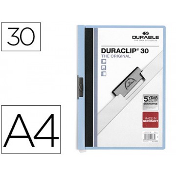 Classificador A4 clip Lateral 30 Folhas Durable Azul