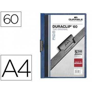 Classificador A4 clip Lateral 60 Folhas Durable Azul Escuro