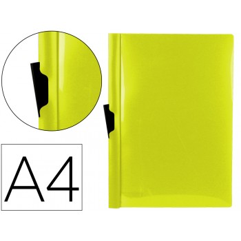 Classificador A4 clip Lateral Transparente 30 Folhas Amarelo Fluor