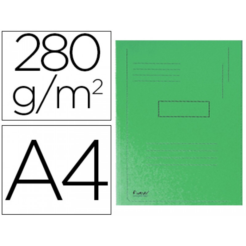 Classificador A4 Sem Ferragem 280Gr Cartolina Verde 2 Abas 50 Und.