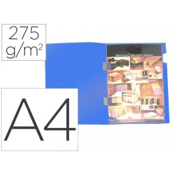 Classificador A4 com Cobre Agrafes 275grs Cartão Plastificado Azul 25 Unidades