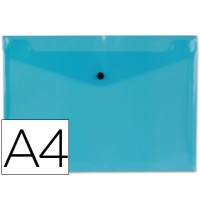 Envelope Plástico A4 com Mola Azul 12 Unidades