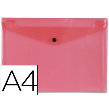 Envelope Plástico A4 com Mola Vermelho 12 Unidades