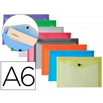 Envelope Plástico A6 com Mola 12 Unidades Cores Sortidas