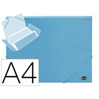 Capa A4 Com Elásticos Plástico PP 400 Microns Opaca Azul Celeste