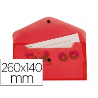 Envelope Plástico 260x140mm com Mola Vermelho 12 Unidades
