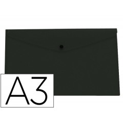Envelope Plástico A3 com Mola Preto Opaco 10 Unidades