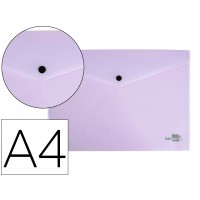 Envelope Plástico A4 com Mola Lavanda 12 Unidades