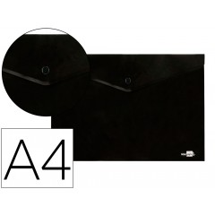 Envelope Plástico A4 com Mola Preto 12 Unidades