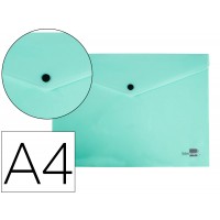 Envelope Plástico A4 com Mola Verde Maça 12 Unidades