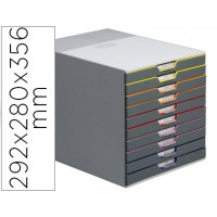 Bloco Classificador Plástico 10 Gavetas Com Perfil De Cor 29,2x28x35,cm