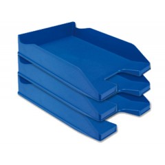 Tabuleiro de secretária em plástico A4 Opaco Azul 6 Unidades