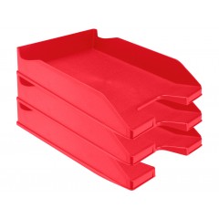 Tabuleiro de secretária em plástico A4 Opaco Vermelho 6 Unidades