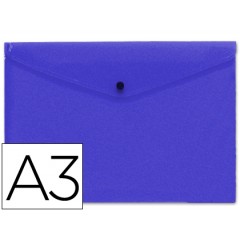 Envelope Plástico A3 com Mola Azul 10 Unidades