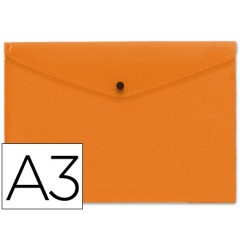 Envelope Plástico A3 com Mola Laranja 10 Unidades