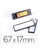 Identificador Magnético com Efeito Lupa Preta 67x17mm Durable 25 Unid.