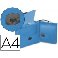 Pasta Porta Documentos A4 com Asa e Mola 210x297mm Azul Transl.