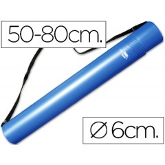 Tubo Porta Desenho Extensível de 50cm até 80cm Azul