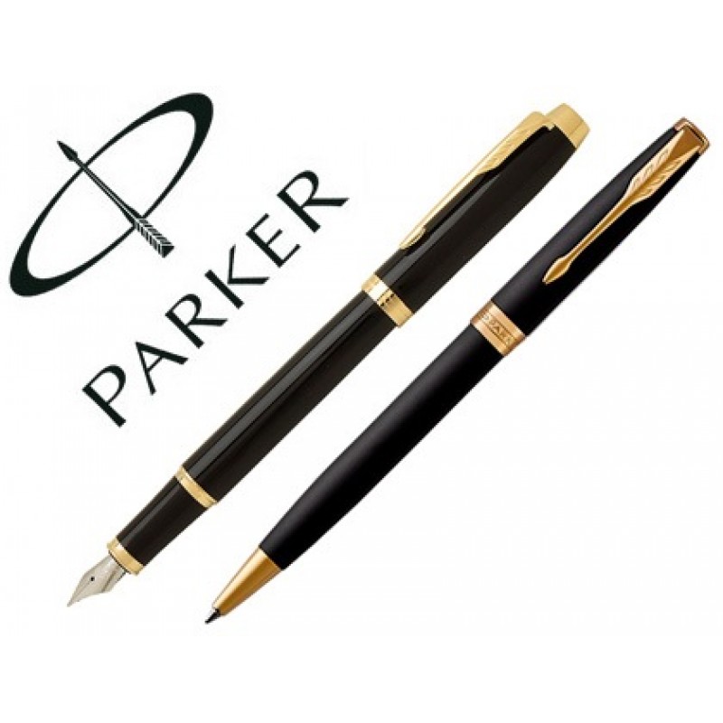 Conjunto Parker Duo Sonnet Laca Negra GT Esferográfica + Caneta 
