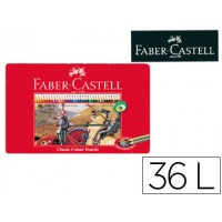 Lápis de Cor Faber Castell 36 Unidades Caixa de Metal