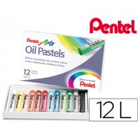 Lápis Pastel De Óleo PHN Pentel 12 Cores