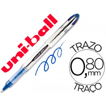Marcador 0.8mm Roller Ball Uni-Ball UB-200 Vision Azul 12 Unidades