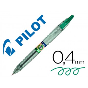 Esferográfica Pilot Ecoball Plástico Reciclado Tinta de Óleo Verde 10 Unidades