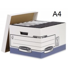 Caixa para Arquivo Definitivo Cartão Reciclado Branco para 4 Caixas A4 Fellowes