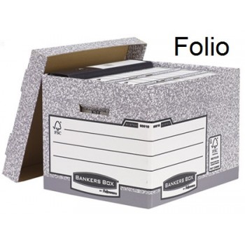 Caixa para Arquivo Definitivo Cartão Reciclado Cinza para 4 Caixas Folio Fellowes