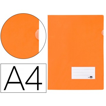 Bolsa Plástica A4 com Visor Laranja Fluor Opaco 10 Unidades
