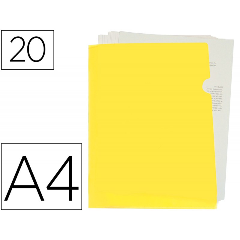 Bolsa Plástica A4 em L Opaca Amarela 180 Microns 10 Unidades