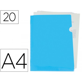 Bolsa Plástica A4 em L Opaca Azul 180 Microns 10 Unidades