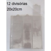 Bolsa Plástica Numismática 20x20cm 12 Divisórias Abertura Sup. Ambar