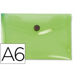 Envelope Plástico A6 com Mola Verde 12 Unidades