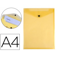 Envelope Plástico A4 com Mola Formato Vertical Transp. Amarelo 10 Un.