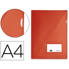 Bolsa Plástica A4 com Visor Vermelha Translucida - 1 Unidade