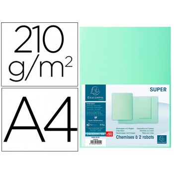Classificador A4 Cartolina 210grs com 2 Abas Verde 50 Unidades