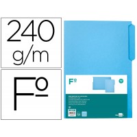 Classificador Folio Cartolina 240g Pestana Esquerda Azul 50 Unid.