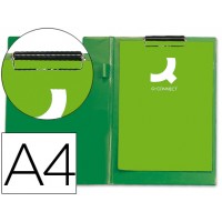 Porta Notas Prancheta Com Capa e Mola A4 Plástico Verde Q-Connect