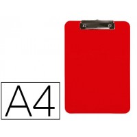 Porta Notas Prancheta Com Mola A4 Plástico Vermelho Q-Connect