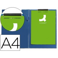 Porta Notas Prancheta Com Capa e Mola A4 Plástico Azul Q-Connect