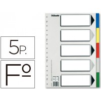 Separadores Plástico Folio 5 Posições 5 Cores Multiperfurado Esselte