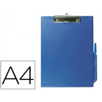 Porta Notas Prancheta Com Clip A4 PVC Azul Presilha Porta Esf.