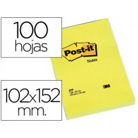 Bloco Notas Adesivo 102x152mm 100 Folhas Amarelo Post-It 6 und