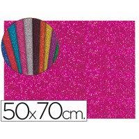Folha Borracha Eva (esponja) 50X70cm 2mm Glitter rosa 10 Unidades