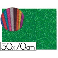 Folha Borracha Eva (esponja) 50X70cm 2mm Glitter Verde 10 Unidades