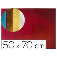 Folha Borracha Eva (esponja) 50X70cm 2mm Metalizada Vermelho 10 Unidades
