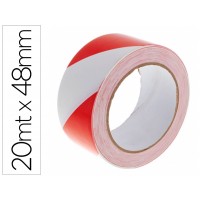 Fita Adesiva de Sinalização Vermelho e Branco 20mt x 48mm 6 Unid.