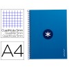 Caderno A4 Espiral 80 Folhas 90gr 4 Furos Capa Cartão Xadrez Azul